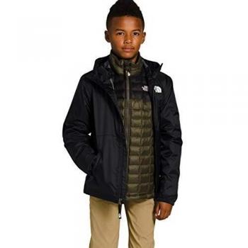 The North Face Youth Zipline DWR Rain Jacket, TNF Black, Large