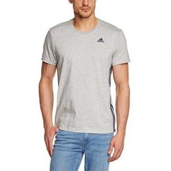 adidas ESS Mid Tee - Camiseta para hombre, color gris / azul marino, talla XS