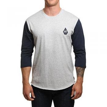 Volcom Carving Block HW Camiseta de Manga 3/4, Hombre, Gris