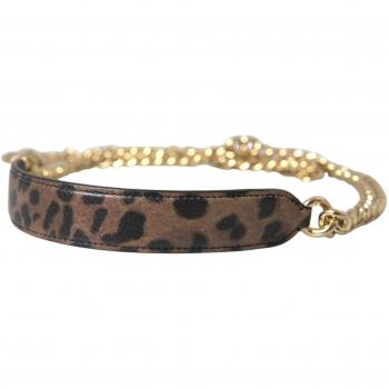 Dolce & Gabbana Brown Leopard Print Leather Shoulder Strap Accessory for Women, Size: ONE SIZE