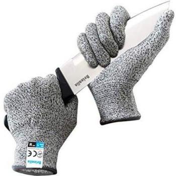 Reinalin Guantes Anticorte con Protección de Alto Rendimiento Nivel 5, Guantes de Trabajo de Seguridad para Cocina, Corte de Mandolina, Corte de Carne y Tallado en Madera