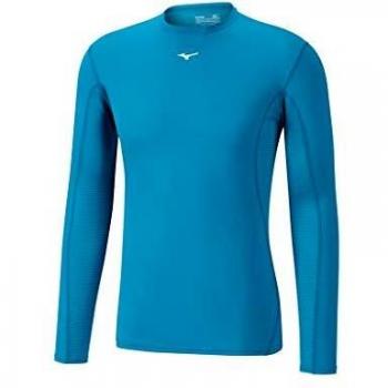 Mizuno BT Mid Weight L/S Neck Camiseta de Running, Blue Azul, S