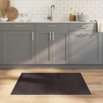 Alfombra rectangular de bambú marrón oscuro 80x100 cm