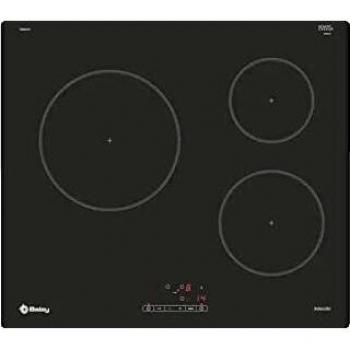Balay 3EB864FR - Encimera, Inducción, Encastrable, 60 cm, 3, Negra/Bisel delantero, Control táctil de fácil uso, zona de 24 cm
