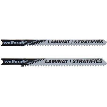 Set de 3 Hojas de Sierra de Calar Wolfcraft 2674000, Vástago en U/HCS para Laminado, Planchas de Virutas Recubiertas de Plástico y Entarimado Fino