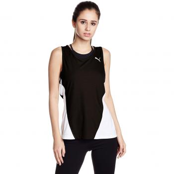 Puma Cross The Line Singlet W Camiseta De Tirantes, Mujer, Black White, S