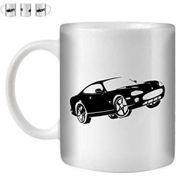 STUFF4 Taza de Café/Té 350ml/Negro/XKR/Cerámica Blanca/ST10