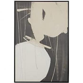 Adda Home Cuadro Abstracto Serigrafía 80x4x120 Cm - Decoración de Pared Arte Moderno, Lienzo Serigrafiado, Color Negro y Marrón, Marco PS