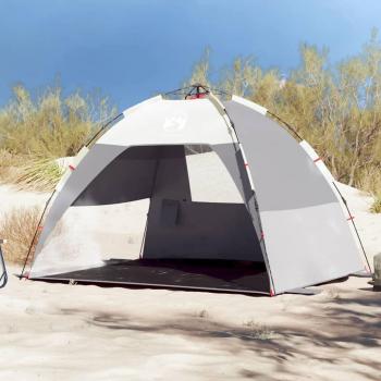 Tienda de playa impermeable para 2 personas con apertura rápida en color azul azur, gris y verde mar