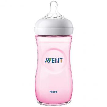 Philips Avent SCF697/17 Biberón Natural Rosa, Anticólicos, 330 ml