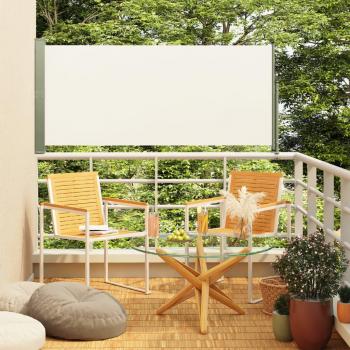 Toldo lateral retráctil de jardín crema 160x300 cm