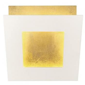 Aplique de pared LED Dalia 22 cm, 24W, 3000K, 1680lm, color blanco y dorado, fabricado en aluminio, con garantía de 3 años