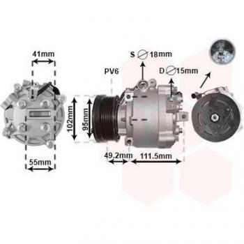 Compresor de aire acondicionado VAN WEZEL 3201K701