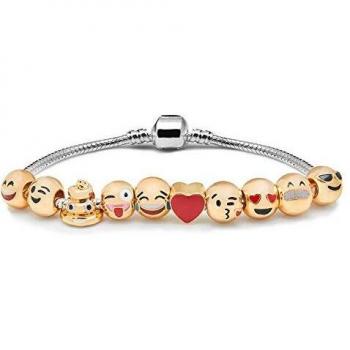 Pulsera 10 Emojis en Placa de Oro