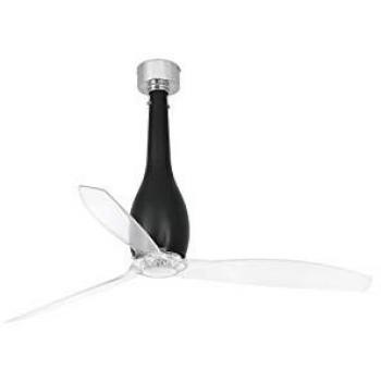 Ventilador de Techo Eterfan Negro Mate/Transparente con Motor DC y Control Remoto Smart 128 cm