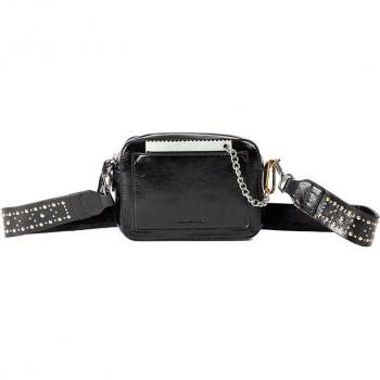 Bolso de hombro color negro con asa de tachuelas - Atna
