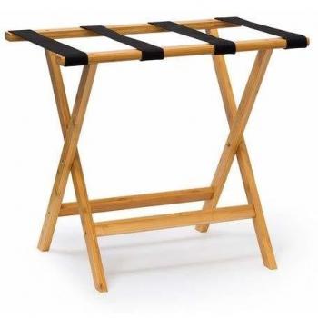 Relaxdays GmbH Relaxdays-Estante para Equipaje con 4 Correas, Medidas: 50 x 60 x 37.5 cm, 1.7 Kg, Bambú, Nailon, Natural, 50 x 60 x 37,5 cm