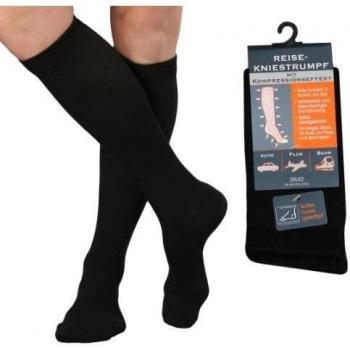 2 pares de calcetines altos de compresión - Punta remallada a mano - Negro - 35/38