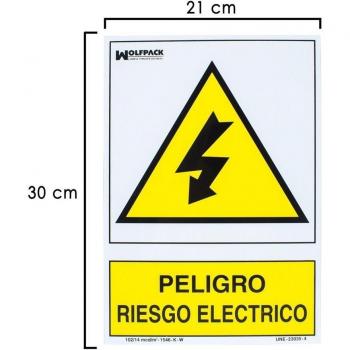 Cartel Peligro Electrico 30x21 cm.