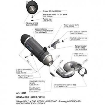 LEOVINCE 14107 TERMINAL SBK LV ONE HONDA CBR 1000 RR i.e. 2015-CARBONO/ABS