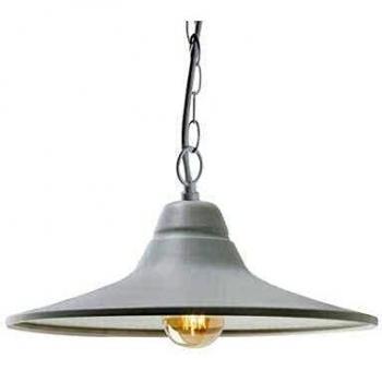 Lámpara Colgante E27 Blanca de Metal con Base y Accesorios de Fijación IP43