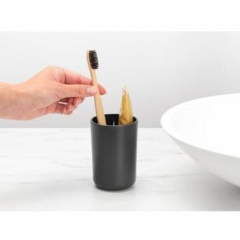 Brabantia Vaso para Cepillos de Dientes ReNew - Portacepillos para encimera, diseño moderno, fabricado con materiales reciclados, fácil de limpiar, resistente y duradero