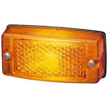 HELLA 2PS 002 727-001 Luz de delimitación lateral - Halógena - 12/24V - Conexión roscada/montaje exterior - Color de tulipa: amarillo - derecha/izquierda - Cant.: 1