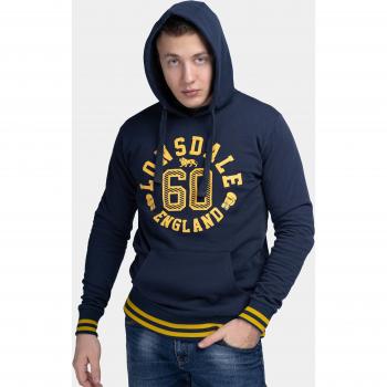 Lonsdale London Men's Navy and Yellow Mamhead Hoodie