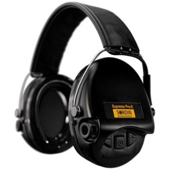 Sordin Supreme Pro-X Active Hearing Protection with Black Leather Headband