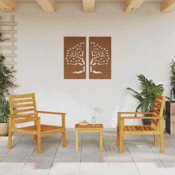 vidaXL Garden Sofa Chair Set, 2 Pieces, Dimensions: 66.5x65x81 cm, Material: Solid Acacia Wood