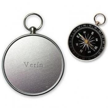 Pequeña brújula con grabado nombre de Verín