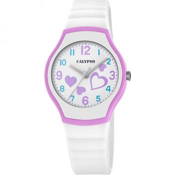 Reloj Calypso Junior Collection K5806/1 Unisex Blanco Correa de Caucho Infantil