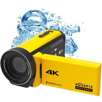 Videocámara Acuática Aquapix WDV5630 Amarilla 4K Ultra HD, 13 MP, Sumergible hasta 5 m, Zoom Digital 18x