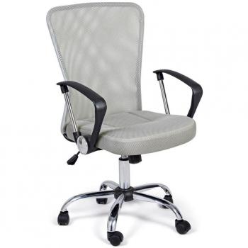 Silla de Oficina Brisbane en Acero y Tejido Gris Claro con Brazos