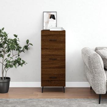 Aparador de madera de ingeniería marrón roble multicapa 34,5x34x90 cm