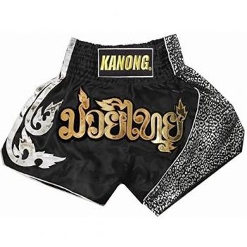 Kanong Muay Thai Kick Boxing Shorts : KNS-005-Black Size L