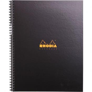 Cuaderno acolchado semirrígido A4+ - Rhodia 191310C - Líneas horizontales - Negro