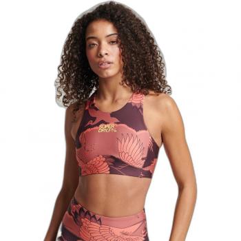 Superdry Women's Core Active Sports Bra - Orange and Lilac, Sustainable, Multi-Sport, Recycled Polyester (XXS)