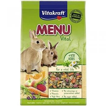Vitakraft - Menú Premium Vital para Conejos con Cereales, Manzanas y Verduras - 5 kg