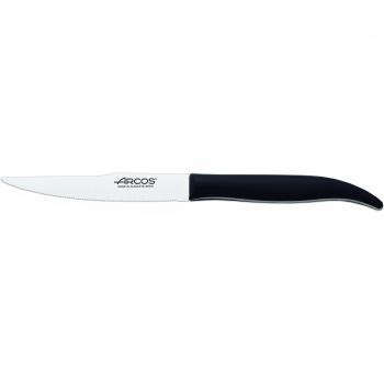 Arcos Serie Cuchillos de Mesa, Cuchillo Chuletero, Hoja Serrada de Acero Inoxidable Nitrum de 110 mm, Mango Polipropileno Color Negro