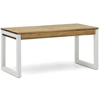 Mesa Elevable iCub 100x50cm, Tablero de 18mm Eco Blanca en Madera Maciza de Pino con Acabado Vintage Estilo Industrial