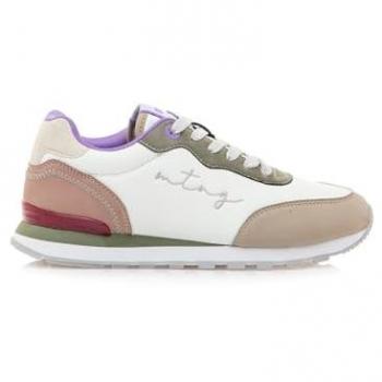 Zapatillas Deportivas MTNG 60439 para Mujer - Tipo Running, Cierre de Cordones, Color Blanco Roto