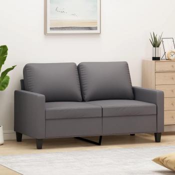 Sofá 2 plazas de cuero sintético gris 120 cm