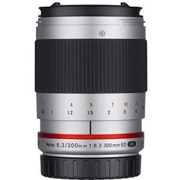 Lente Reflex Samyang 300mm f/6.3 ED UMC CS para Montura Sony E Plateada