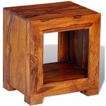 vidaXL Mesita auxiliar de madera maciza Sheesham, 37 x 29 40 cm