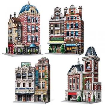 Set de Construcción Wrebbit Urbania - Café, Cine, Hotel y Estación de Bomberos - 1165 piezas