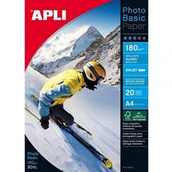 APLI 4452-Papel fotográfico Photobasic A4 180 g 20 hojas