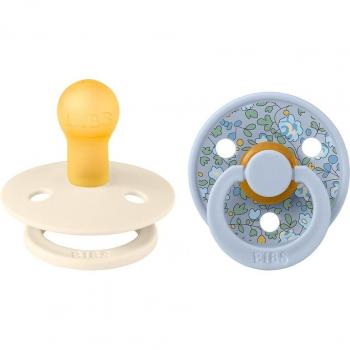 Chupetes BIBS Colour Round Liberty Collection Tetina Redonda 0-6 Meses (Pack de 2)