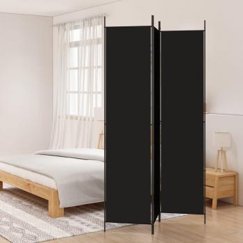 3-Panel Black Fabric Room Divider 59.1x86.6