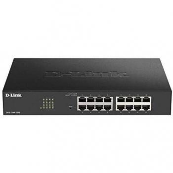 D-Link DGS-1100-16V2 - 16-Port Gigabit Smart Managed Switch with VLAN support, layer 2 features, QoS, 802.3az EEE, Fanless , Black